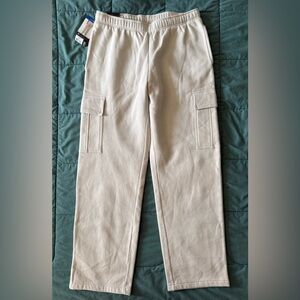 Tuff Athletics Women’s Fleece Cargo Pants Beige Size Large New with Tags